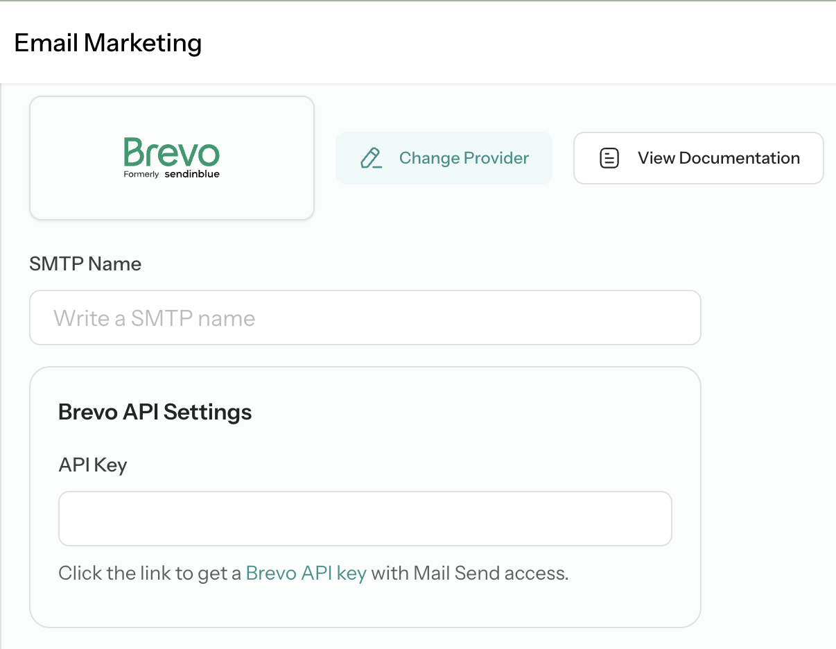 Set SMTP name to set up Brevo SMTP