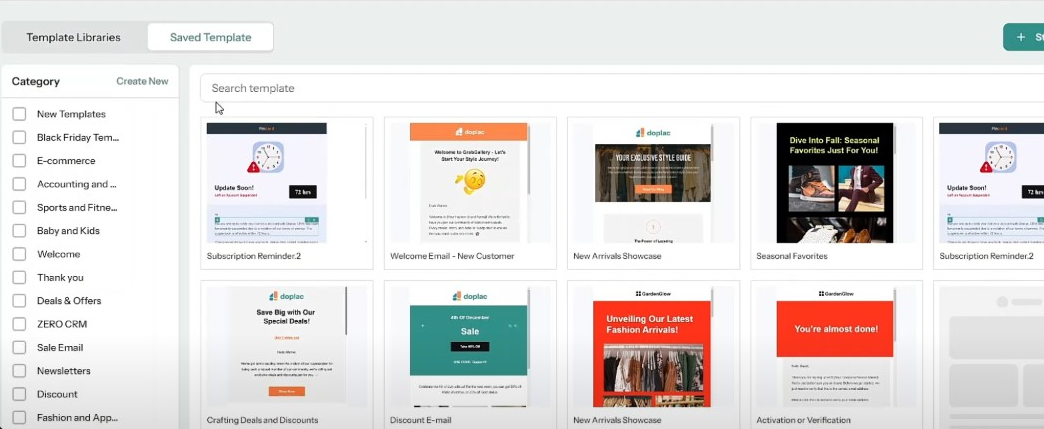 Email Template Selection